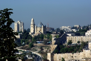 Though I fail to see any mountain, Israeli authorities insist this is the view of Mount Zion.